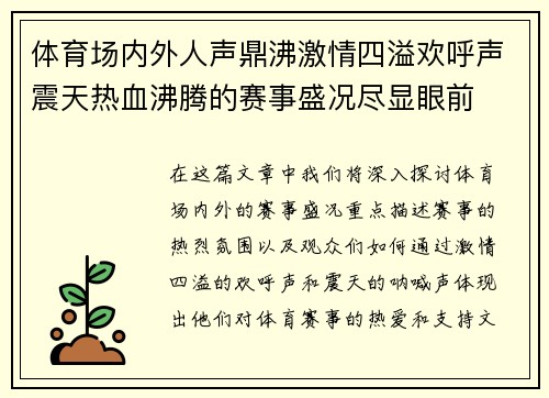 体育场内外人声鼎沸激情四溢欢呼声震天热血沸腾的赛事盛况尽显眼前